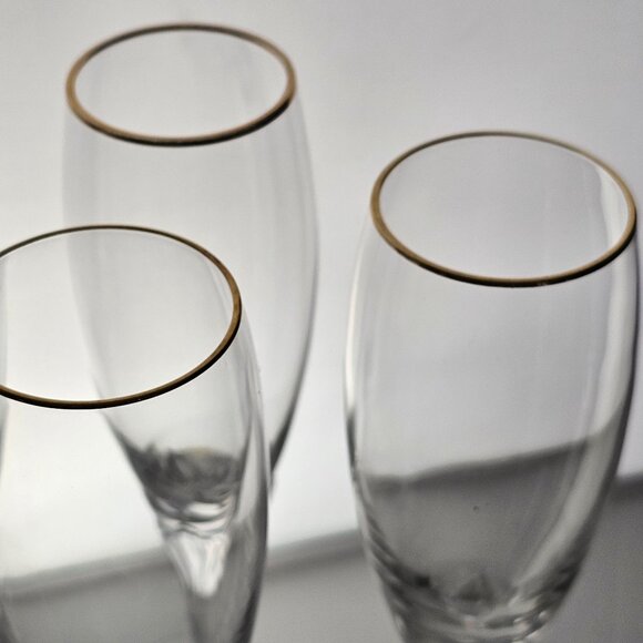 5 Lenox Erica Gold Champagne Glasses 9.25" fine crystal gold rim toasting presec - Picture 10 of 10
